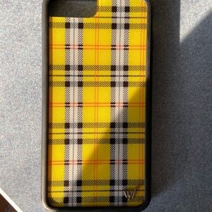 Yellow plaid wildflower iPhone 8+ case